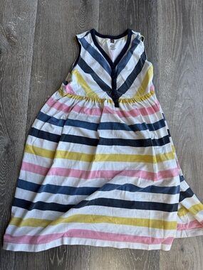 Tea Collection Navy, Pink & Yellow Striped Cotton Sundress 0559